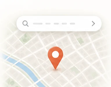 Googleマップでお店を検索しているイメージ