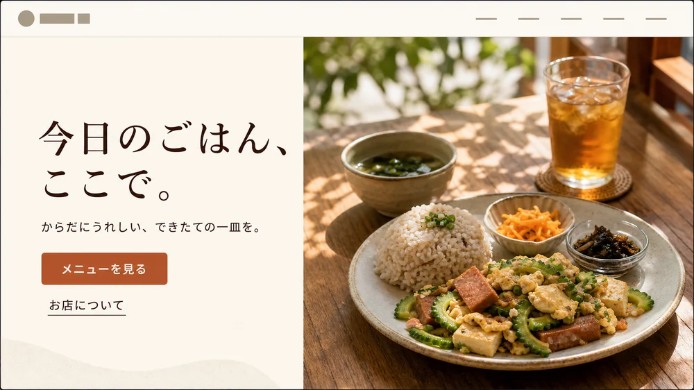 飲食店のホームページ（制作イメージ）